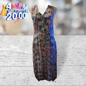 Vintage Capacity floral sleveless dress size M petite.